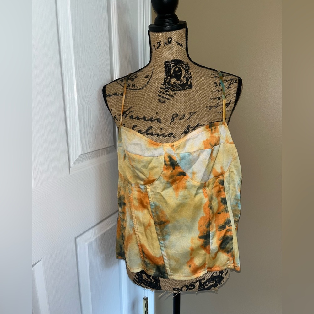 Tie-Dye Spaghetti Strap Corset Top - Picture 1 of 3